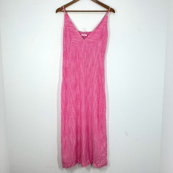 Splendid Chandler Dress Bright Pink V Neck Midi Dress Spaghetti Straps Size XS - Picture 2 of 11
